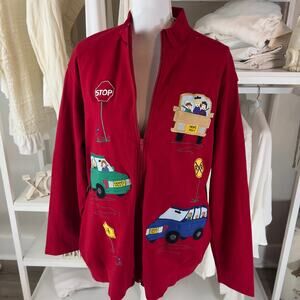 Bechamel Women's sz. XL full zip sweater cardigan "mom's Taxi" school mom #1777